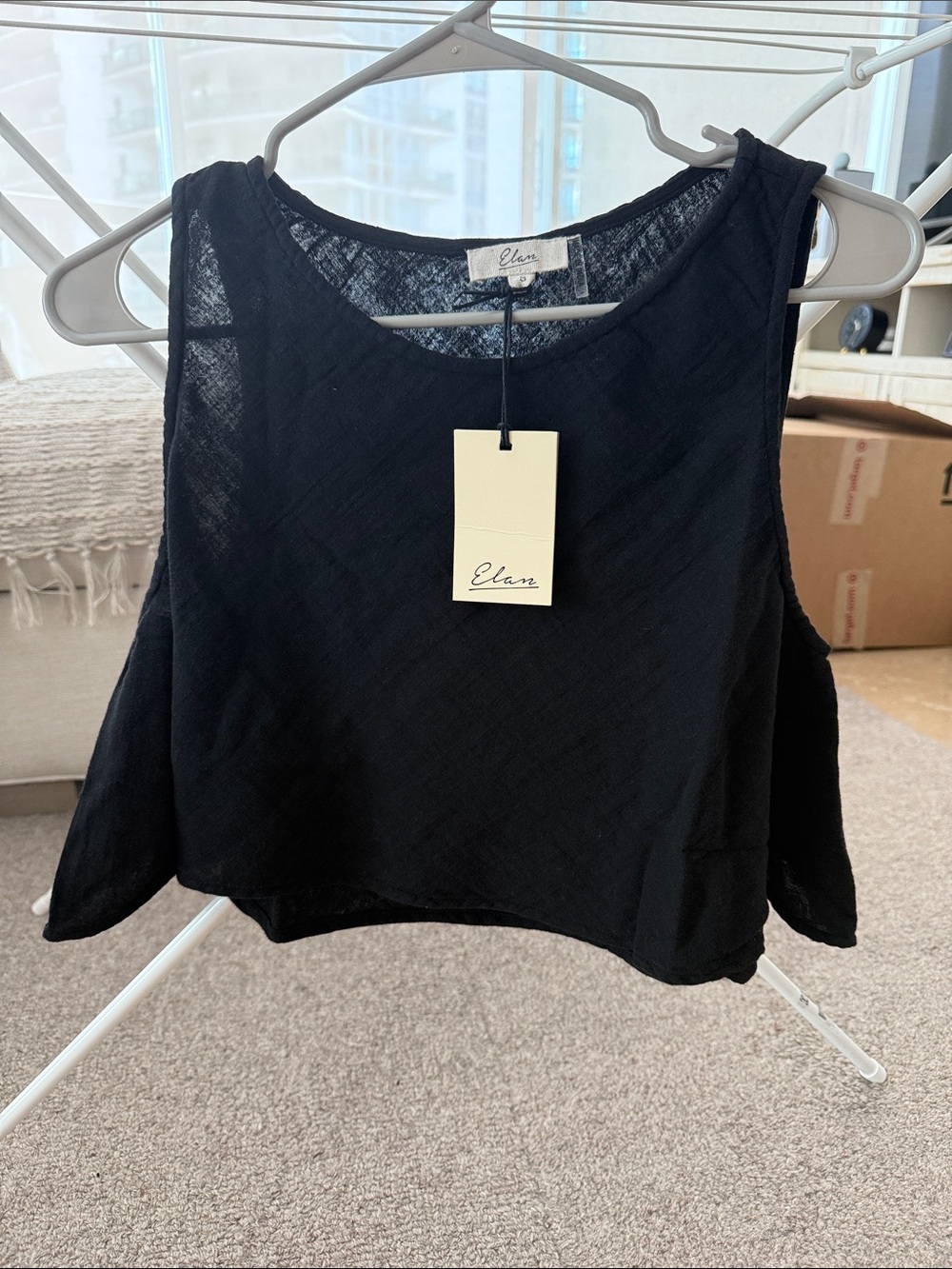 NWT Elan black crop top. Size small.